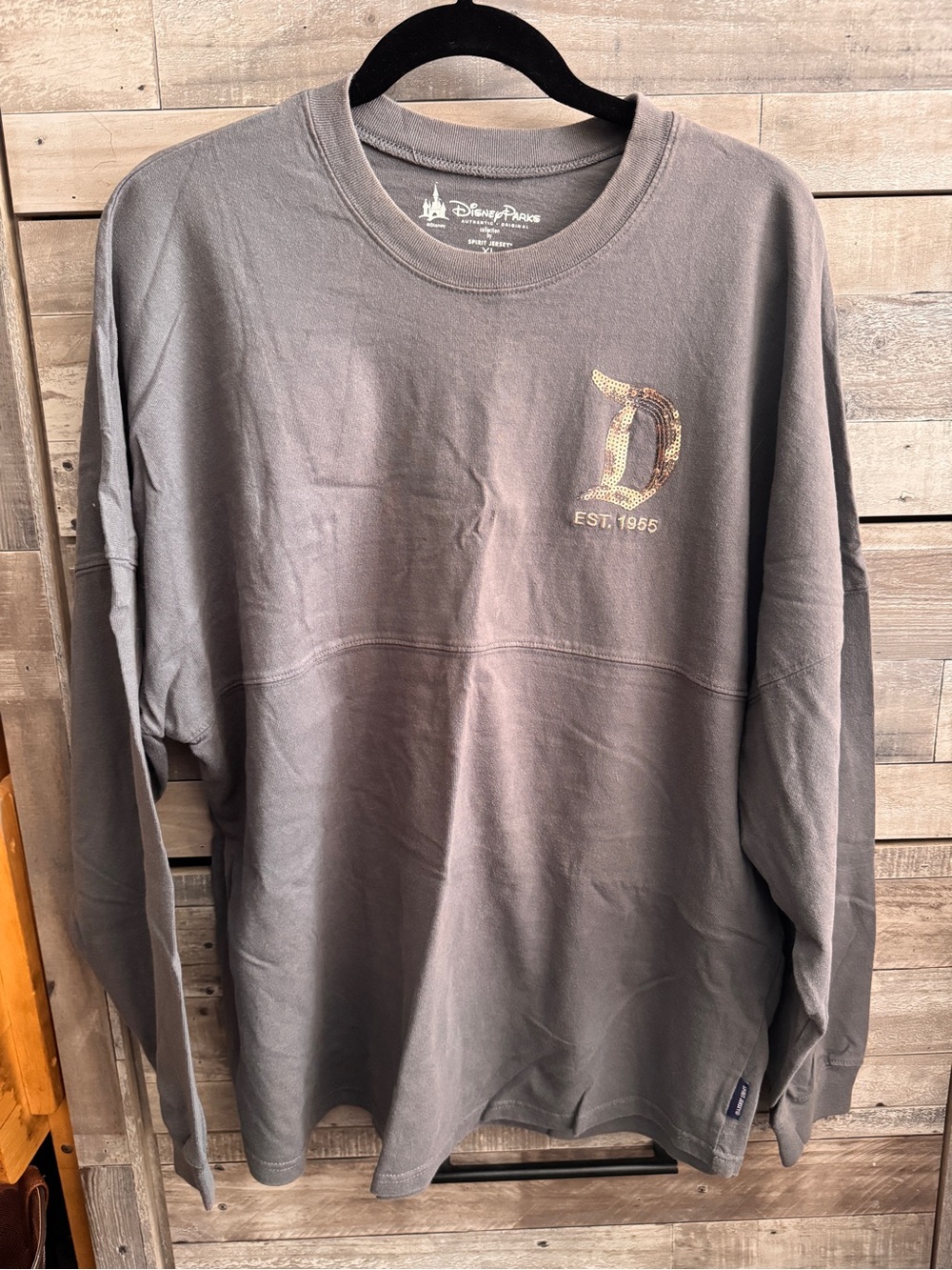 Disney Women’s Gray Long-Sleeve Crew Spirit Jersey